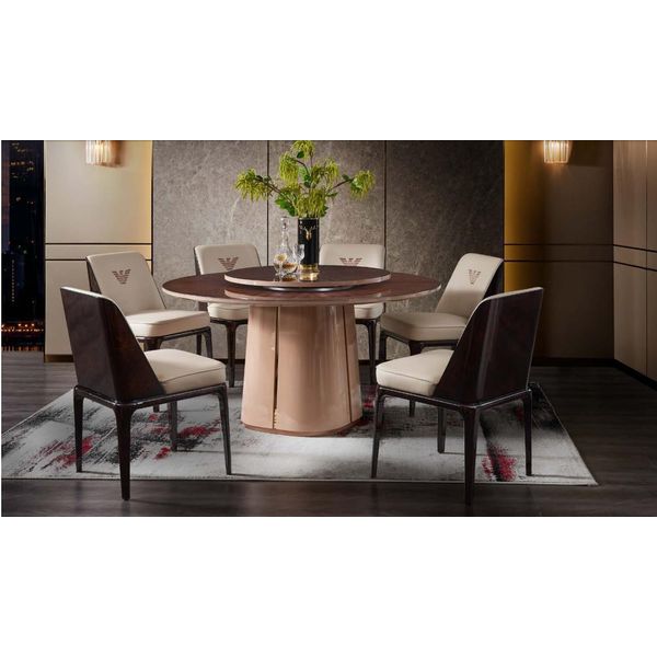 Gruppo Sedie Di Lusso Set Di Poltrone Mobili Di Design Sala Da Pranzo Di Lusso Legno 4X Sedie-image