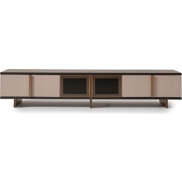 Credenza Rtv Porta Tv Bassa Legno Tavolo Soggiorno Marrone Design-image
