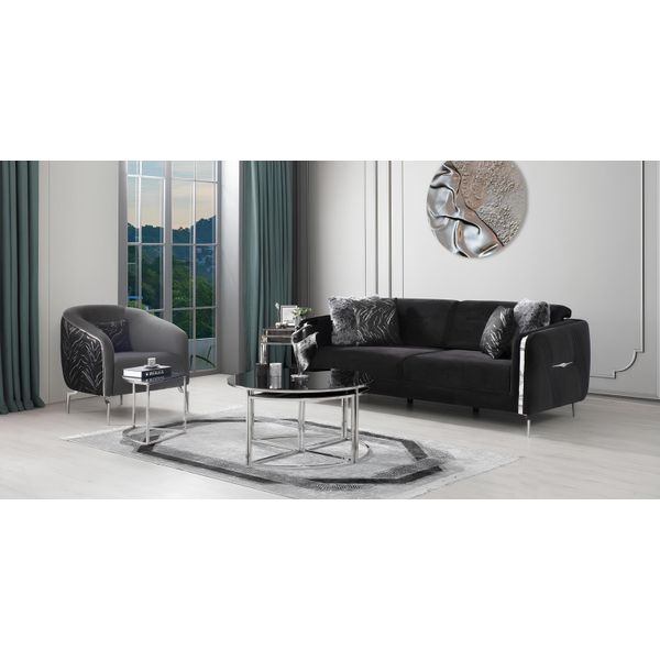 Set Di Divani Moderni A 2 Pezzi Per Il Soggiorno Set Di Divani Di Lusso A 3+1 Posti-image