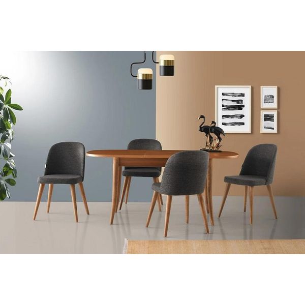Mobili Per La Sala Da Pranzo Set Da Pranzo Zona Pranzo Tavolo Da Pranzo Sedie 5 Pezzi Tavolo Marrone-image