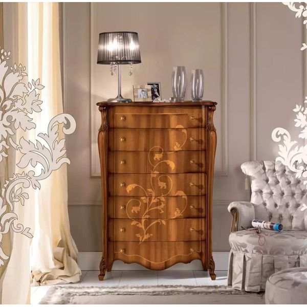Lussuosa Cassettiera In Legno In Stile Classico, Nuovo Mobile Da Salotto-image