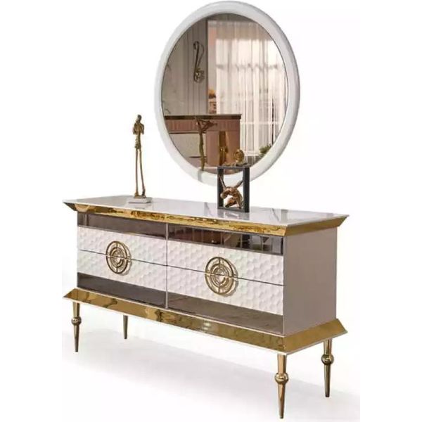 Cassettiera Moderna In Legno Mobili Da Camera Da Letto Console Bianca-image