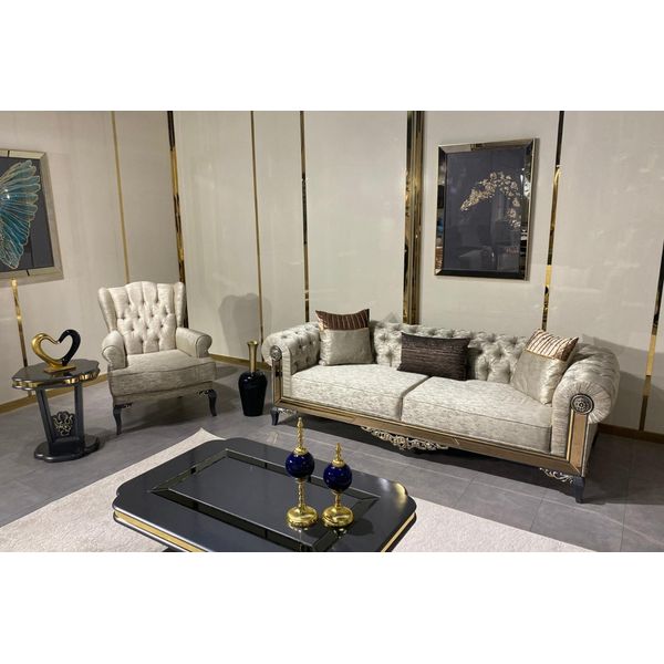 Set Divano 3+1 Posti Design Divani Imbottitura Tessile Relax Divano 2Pz-image