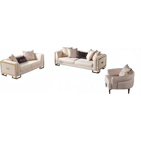 Divano 3 Posti Soggiorno Divano Salotto Set Completo Divano Relax Set 3 Pezzi-image
