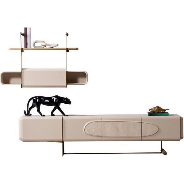 Lusso Parete Attrezzata Credenza Armadio Scaffale Rtv Tv Tv Lavagna Mobili 2Pz.-image