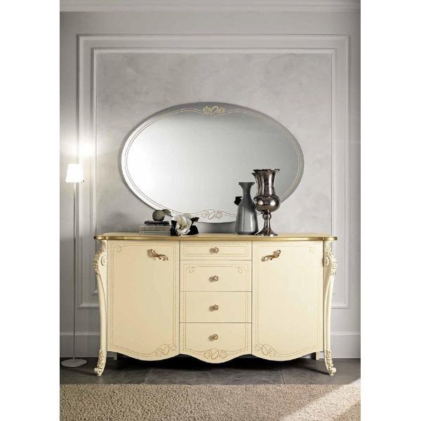 Cassettiera Credenza Beige Credenze Mobile Cassettiere Mobili Legno Massiccio Bizzotto-image