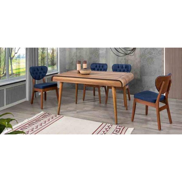 Mobili Set Sala Da Pranzo Seduta Gruppo Da Pranzo Tavolo Da Pranzo Tappezzeria 5 Pz.-image