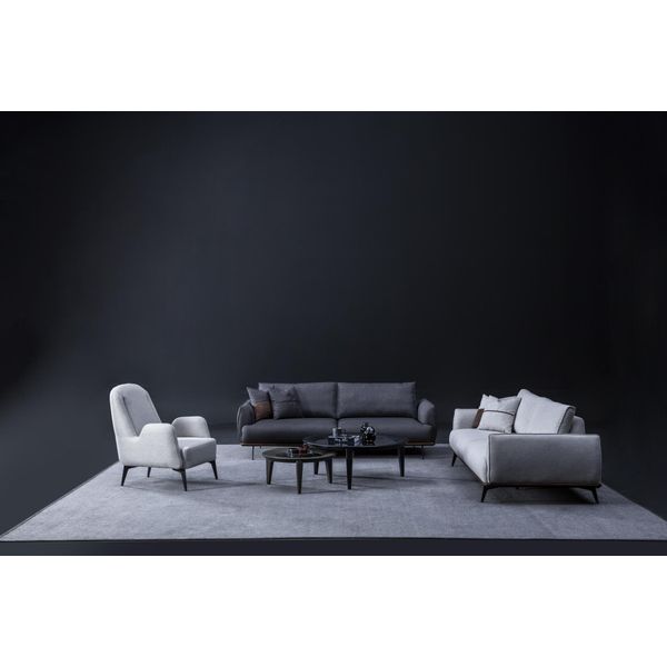 Set Di Divani A Tre Posti Set Di Poltrone Design Moderno Divano Imbottito Tessile-image