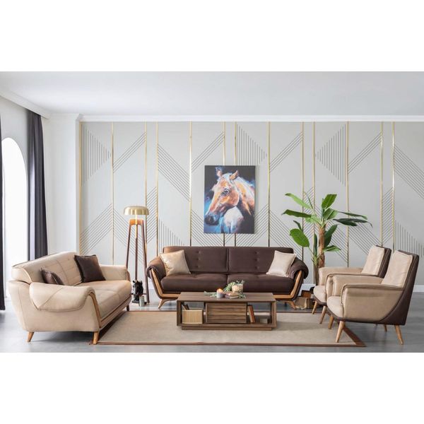 Set Di Divani Di Lusso Set Di Divani 4 Pezzi Mobili Soggiorno Design Arredamento-image