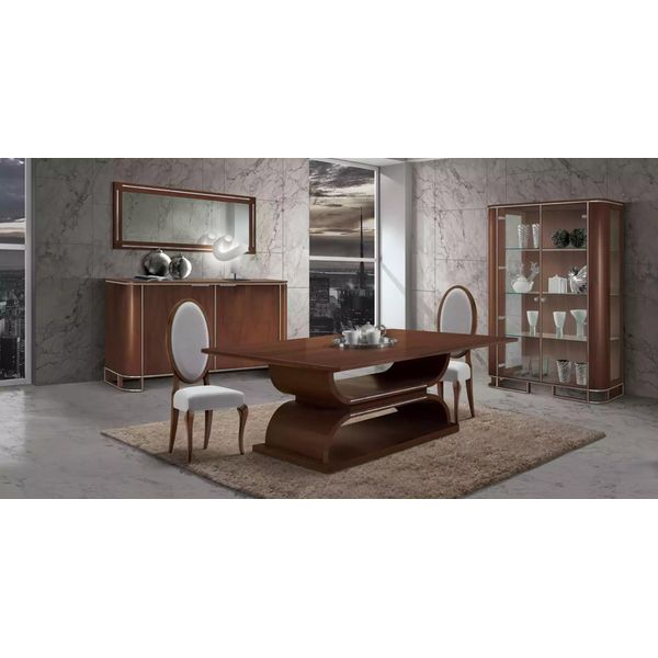 Tavolo Da Pranzo 4х Sedie Vetrinetta Credenza 8 Pezzi Sala Da Pranzo Gruppo Set-image