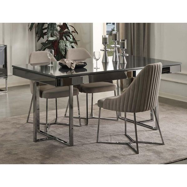 Mobili Moderni Per La Sala Da Pranzo Tavolo Da Pranzo Grigio 4X Sedie Imbottite Esclusive 5 Pezzi-image