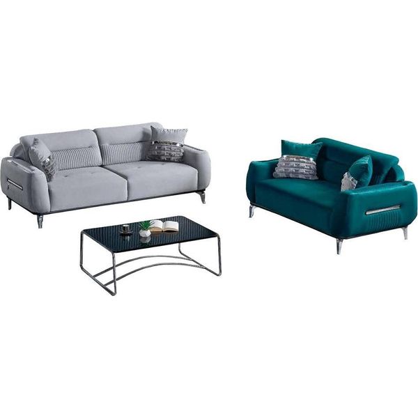 Divano Divano Tappezzeria Mobili Suite Soggiorno Set Arredamento 3+2-image
