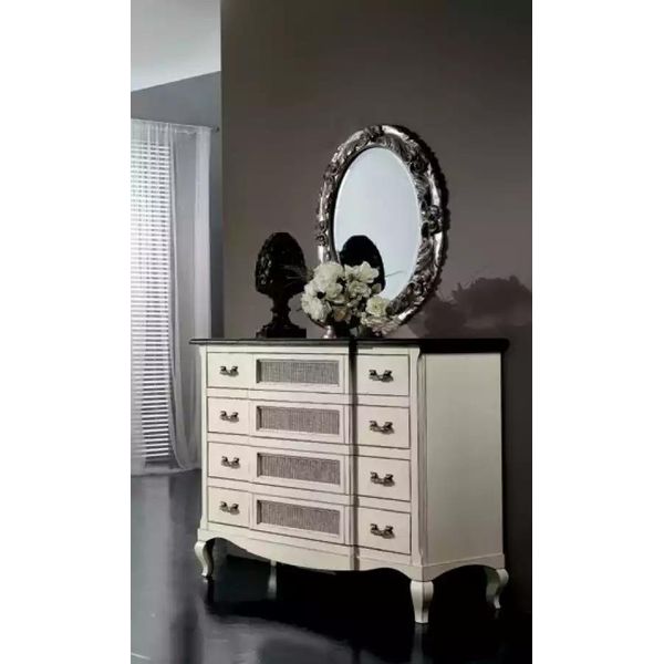 Legno Mobili Italiani Di Design Cassettiera 2 Pezzi Con Specchio Nuovo-image