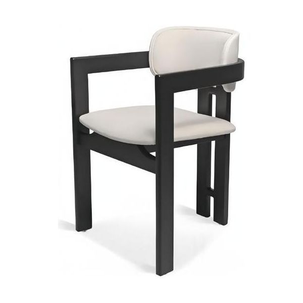 Poltrona Sedia Sala Da Pranzo Design Moderno Tessile Bianco Bracciolo Sedia Imbottita-image