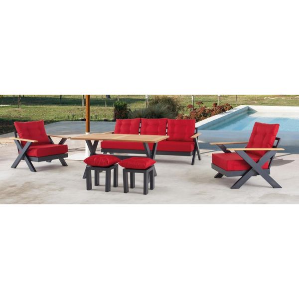Mobili Da Giardino Set Di Divani Tavolo Sgabello Poltrona Veranda Gruppi Di Seduta 6 Pezzi.-image