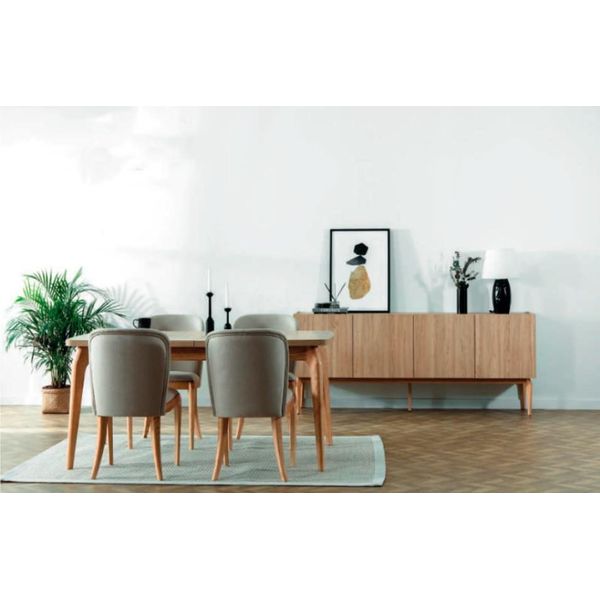 Tavolo Da Pranzo 4х Sedie Credenza Di Lusso 6 Pezzi Sala Da Pranzo Gruppo Set-image