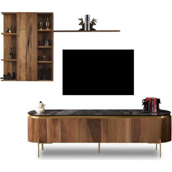 Set Da Soggiorno Composto Da Lavagna Tv + Pensile Con Mensola 2 Pz. Nuovo-image
