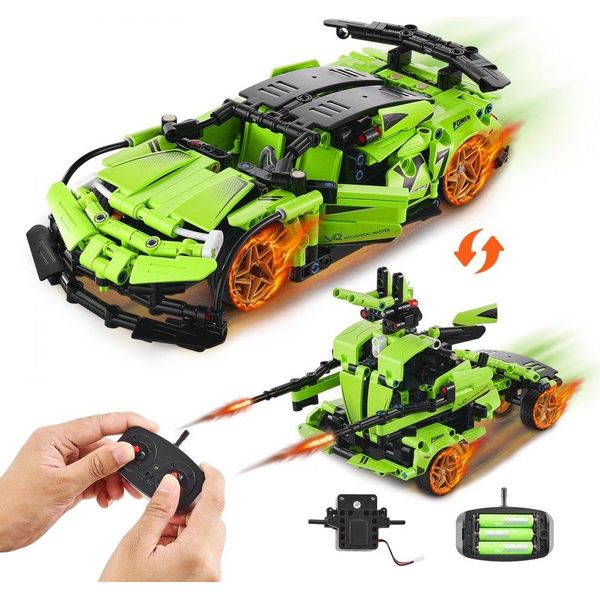 Giocattolo Di Costruzione Stem Per Bambini 2 In 1 - App E Auto/Robot Telecomandati - 461 Parti - Giocattolo Di Apprendimento Creativo-image