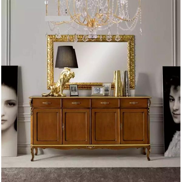 Mobile Credenza In Stile Italiano Cassettiera Marrone Di Design Nuovo-image