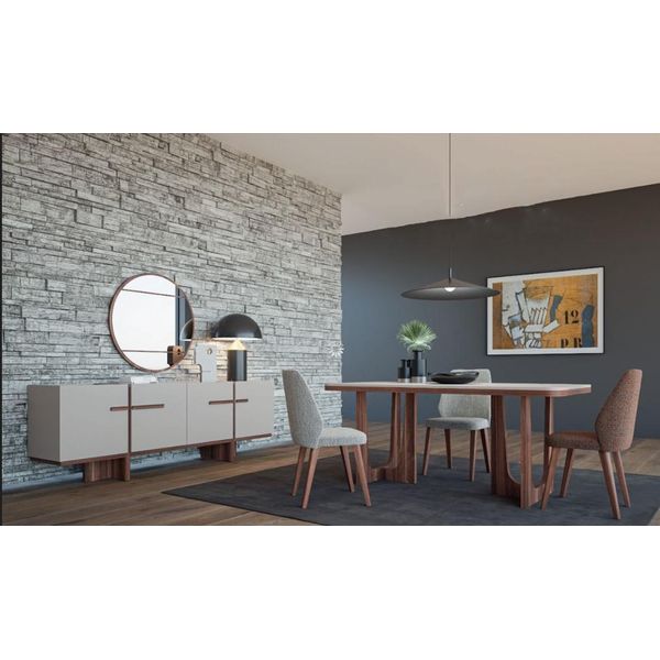 Set Sala Da Pranzo Credenza 4X Sedie Gruppo Sala Da Pranzo Tavolo 6 Pezzi-image