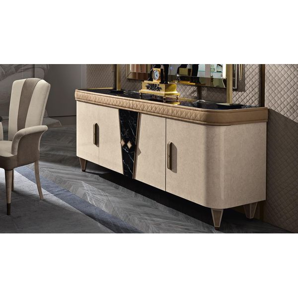 Cassettiera Credenza Beige Credenze In Legno Massiccio Cassettiere Per Mobili-image