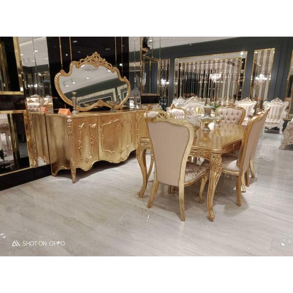 Set Sala Da Pranzo 6X Sedie Tavolo Da Pranzo Di Design Credenza In Legno 8 Pezzi-image