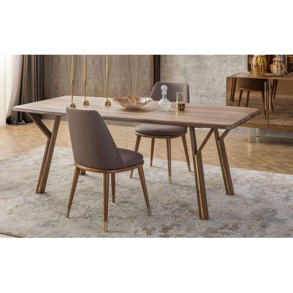 Set Di Sedie Per Sala Da Pranzo 6X Sedie + Tavolo Da Pranzo Gruppo Di Mobili Di Lusso Per Sala Da Pranzo-image