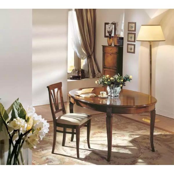Tavolo Da Pranzo 4X Sedie Set Da Sala Da Pranzo Classico 5 Pezzi Tavolo Ovale-image