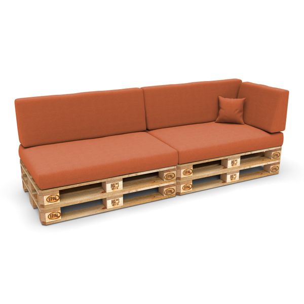 Pokar Cuscini Per Pallet Cuscini Per Pallet Con Rivestimento Sfoderabile Divano Per Pallet, Dimensioni:Set Di 6, Colore:Arancione-image