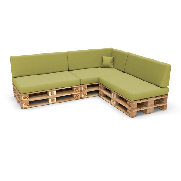Pokar Cuscini Per Pallet Cuscini Per Pallet Con Rivestimento Sfoderabile Divano Per Pallet, Dimensioni:Set Di 8, Colore:Lime-image