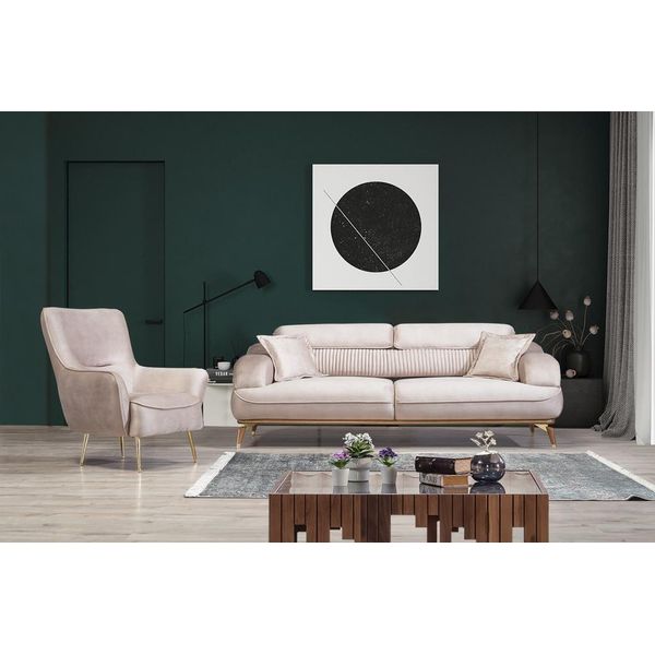 Set Da Salotto Divano Di Lusso A Tre Posti Arredamento Tappezzeria Mobili Poltrona Tessile-image