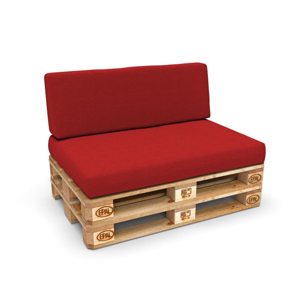 Pokar Cuscini Per Pallet Cuscini Per Pallet Sfoderabili Divano Per Pallet, Dimensioni:Set Cuscino Seduta 120X80 + Cuscino Schienale 120X40, Colore:Rosso-image