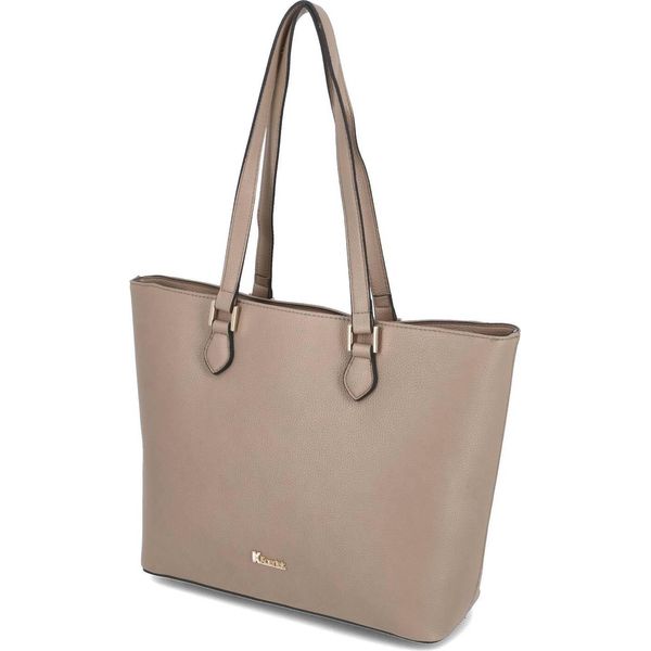 Kaerlek Borsa Shopper Da Donna A Tracolla In Ecopelle Taupe..-image
