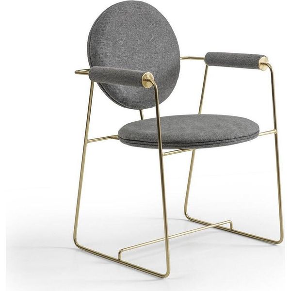 Sedia Da Pranzo Sedia Di Design Con Braccioli Arredo Moderno Sedia Imbottita-image