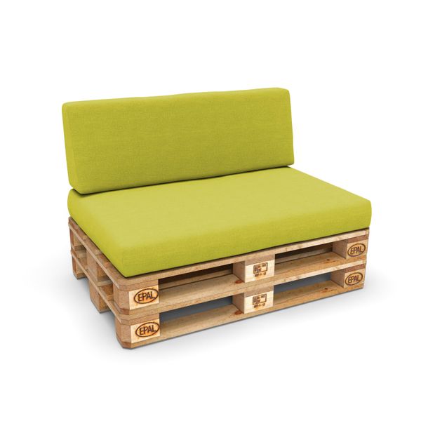 Pokar Cuscini Per Pallet Cuscini Per Pallet Sfoderabili Divano Per Pallet, Dimensioni:Set Cuscino Seduta 120X80 + Cuscino Schienale 120X40, Colore:Lime-image
