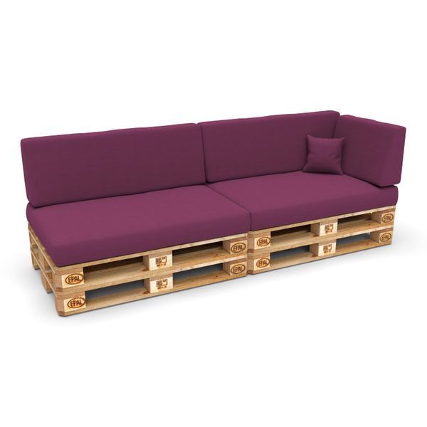 Pokar Cuscini Per Pallet Cuscini Per Pallet Con Rivestimento Sfoderabile Divano Per Pallet, Dimensioni: Set Di 6, Colore: Viola-image