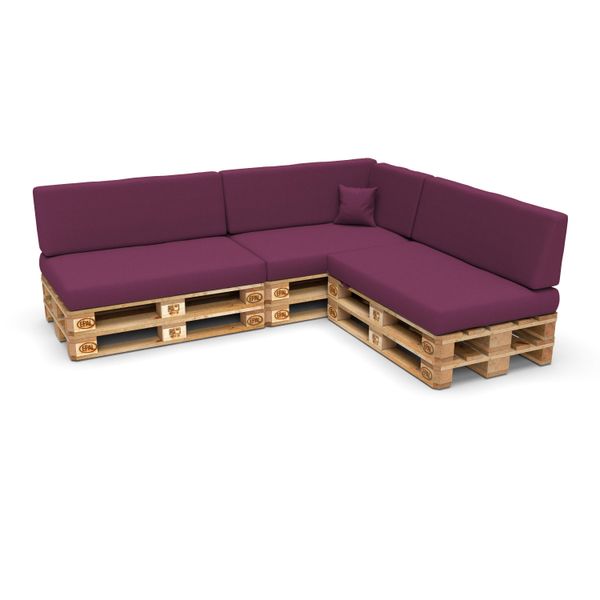 Pokar Cuscini Per Pallet Cuscini Per Pallet Con Rivestimento Sfoderabile Divano Per Pallet, Dimensioni: Set Di 8, Colore: Viola-image