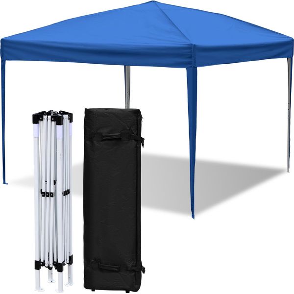 Aopunly Gazebo 3 X 3M Pop Up Pieghevole Gazebo Da Giardino Pieghevole, Protezione Uv 50+ Gazebo Tende Da Festa Per Campeggio / Giardino / Matrimonio / Spiaggia, Lati Ohn Blu-image