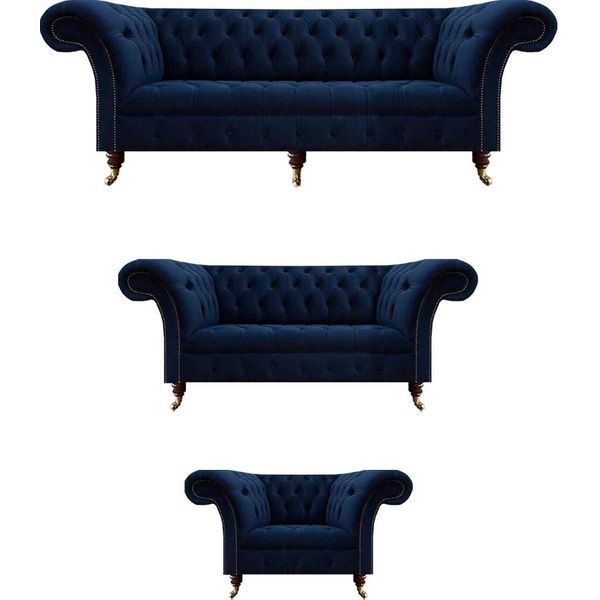 Soggiorno Completo Di Mobili 3Pcs Divani Divano Poltrone Di Lusso Arredamento Tessile-image