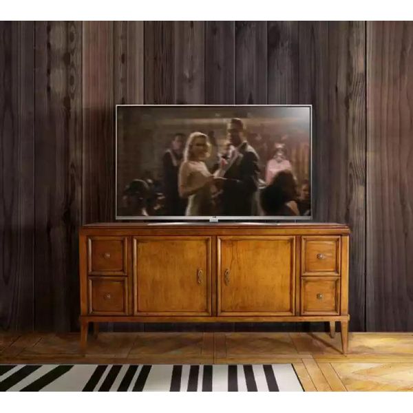 Porta Tv Soggiorno Marrone Mobili In Legno Credenza Stile Classico Nuovo-image