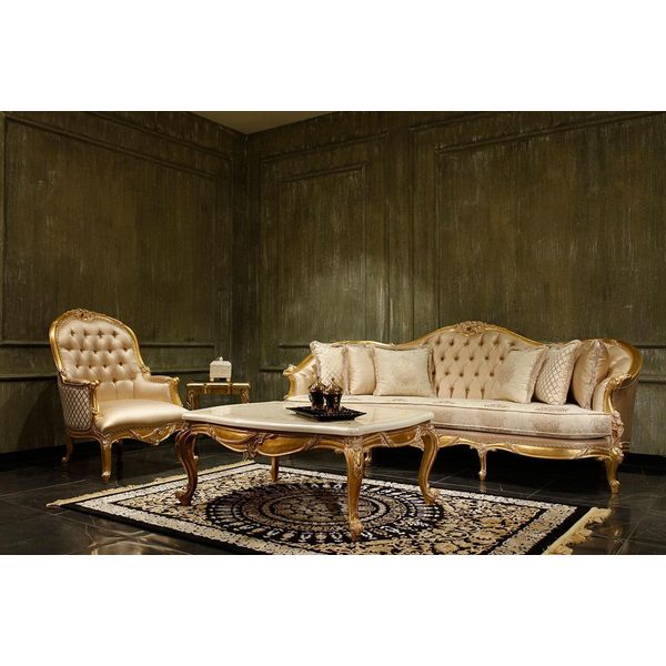 Set Di Divani Chesterfield Da Salotto Beige Poltrona Classica A 3 Posti-image