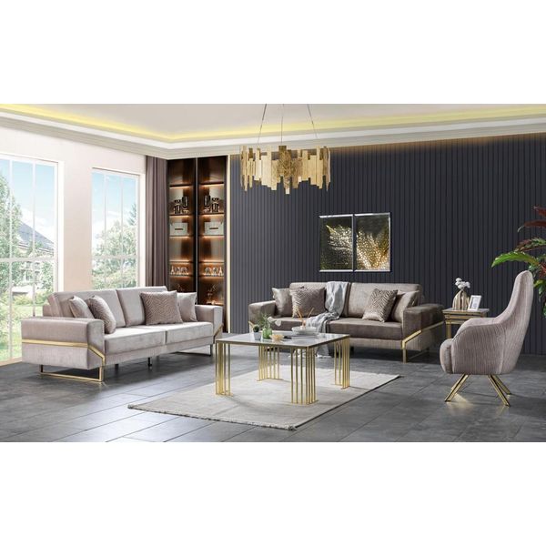 Set Da Salotto Moderno Di Design Set Da Divano 2X Divani A 3 Posti Poltrone Soggiorno-image