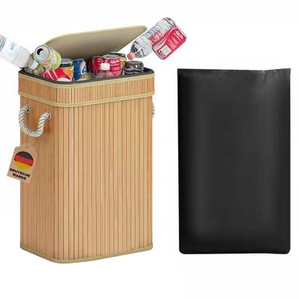 Adeldream 74L Raccoglitore Di Bottiglie Di Deposito Con Coperchio Contenitore Svuotamenti E Stoccaggio Rifiuti In Vetro Grande Raccoglitore Di Bottiglie Di Deposito Raccoglitore Di Bottiglie Con Cucina-image