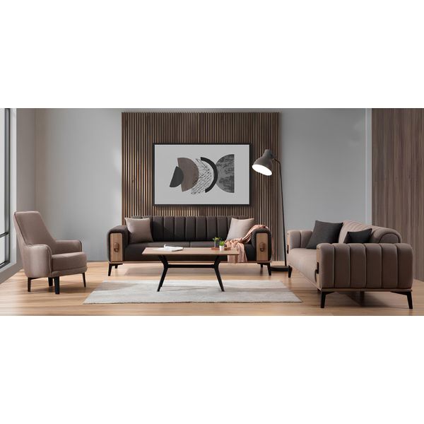 Set Di Divani Moderni A Tre Posti Poltrona In Tessuto Set Di Divani Di Lusso Mobili-image