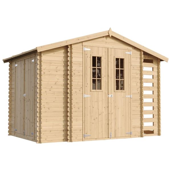 Casa In Legno Casetta Da Giardino+Casetta In Legno+Pavimento Impregnato Timbela M389C+M389G - 3,53 + 0,97 + 0,97 M2-image