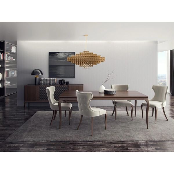 Set Sala Da Pranzo Di Lusso 6 Pezzi Nuovo Tavolo Da Pranzo 4X Sedie Arredamento Credenza-image