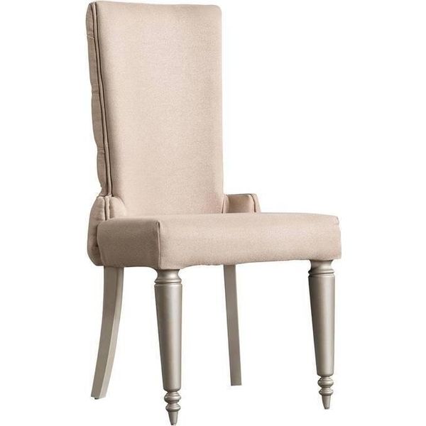 Sedia Beige Mobili Per La Sala Da Pranzo Sedie Di Legno Sedie Di Design Mobili Imbottiti-image