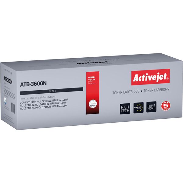 Activejet ATB-3600N Toner Per Stampanti Brother; Ricambio Brother TN3600; Supremo; 3000 Pagine; Nero)-image