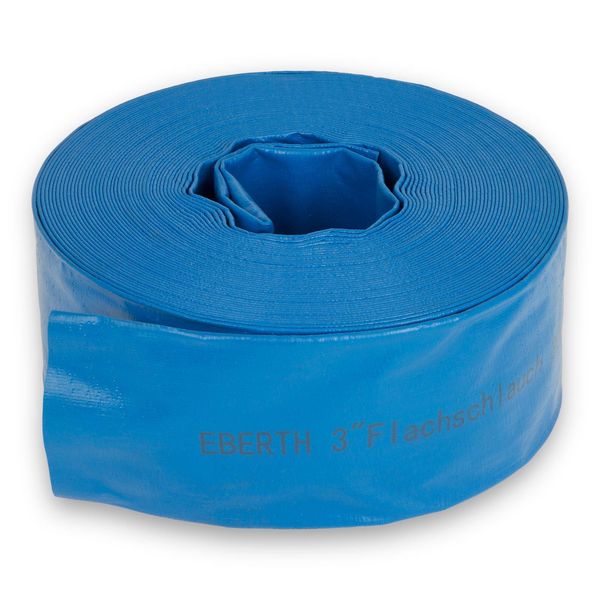 Tubo Flessibile Piatto Eberth Da 3" Per Pompe, Lunghezza 30 M, Diametro 3 Pollici, 76 Mm, Flessibile, Resistente In Pvc, Tubo Industriale"-image