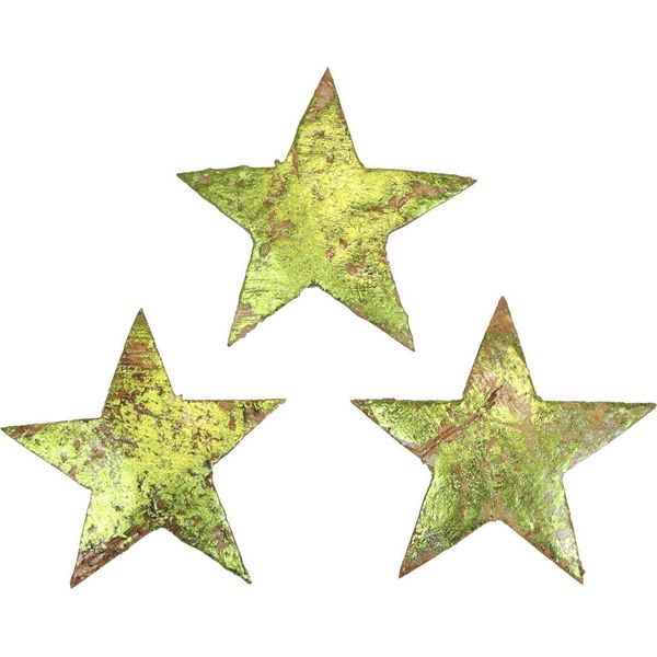 Stelle Di Cocco Decorazione Natalizia Verde Metallizzato 50 Pezzi Ø5Cm - Decorazione Naturale Da Spargere E Da Tavola-image